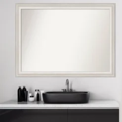 43" X 32" Non-Beveled Trio White Wash Silver Bathroom Wall Mirror - Amanti Art -Umbra Home Decor Shop GUEST 1d2f82d8 ff48 4d53 b51b a454ff358491