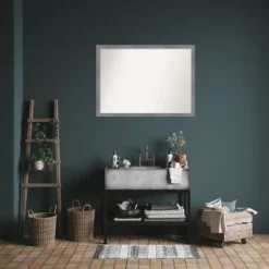 41"x30" Non-Beveled Edwin Wood Bathroom Wall Mirror Gray - Amanti Art -Umbra Home Decor Shop GUEST 1d3d56a7 e8da 459c b020 8072857fca43