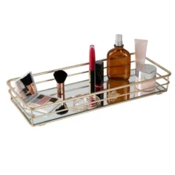 Vanity Tray With Mirror Gold - Elle Décor