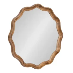 Kate & Laurel All Things Decor 28"x28" Hatherleigh Round Scallop Mirror: Wall Mount, Transitional Decor -Umbra Home Decor Shop GUEST 1d837629 c715 481a 8ed7 3a0a4a580c4b