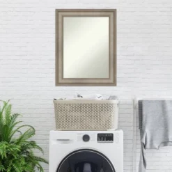 24" X 30" Non-Beveled Mezzanine Antique Narrow Wood Bathroom Wall Mirror Silver - Amanti Art -Umbra Home Decor Shop GUEST 1ddd4e93 52a5 4db3 9d4f 80425c8cdebf