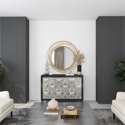 Metal Wall Mirror With Overlapping Ring Frame Gold - Olivia & May 11 Metal Wall Mirror With Overlapping Ring Frame Gold - Olivia & May - Image 11