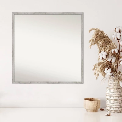 27" X 27" Non-Beveled Shiplap White Narrow Wood Wall Mirror - Amanti Art 4 27" X 27" Non-Beveled Shiplap White Narrow Wood Wall Mirror - Amanti Art - Image 4