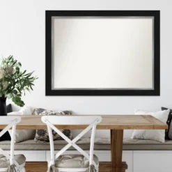 44" X 33" Non-Beveled Eva Black Silver Wall Mirror - Amanti Art: Modern Rectangular, Polystyrene Frame, Wall Mount -Umbra Home Decor Shop GUEST 1eac7fec 092a 4e19 82dc 0589a42b643d