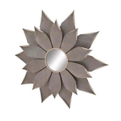 Metal Starburst Wall Mirror Light Brown - Olivia & May 4 Metal Starburst Wall Mirror Light Brown - Olivia & May - Image 4