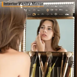 66" Full Length Mirror Jewelry Cabinet, Lockable Standing Armoire Organizer With Storage Drawer, Back Shelf, 360° Swivel Base & Wheels -Umbra Home Decor Shop GUEST 1efbabf8 62c5 4e39 a506 2282f4e93cd3