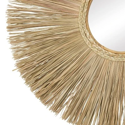 Wood Starburst Wall Mirror Brown - Olivia & May 3 Wood Starburst Wall Mirror Brown - Olivia & May - Image 3