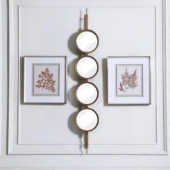 Uttermost Modern – Button Gold Mirror 59.875" X 9.875" Slim Iron & Glass Wall Accent