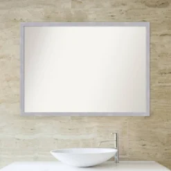 40" X 29" Non-Beveled Grace Narrow Bathroom Wall Mirror Brushed Nickel - Amanti Art -Umbra Home Decor Shop GUEST 1f7def1e 646c 40a3 a40d 4feeb0600558