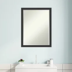 Amanti Art Mezzanotte Black Petite Bevel Wood Bathroom Wall Mirror 26 X 20 In. -Umbra Home Decor Shop GUEST 1fab3ed1 f2ec 4e80 830d 49e8ccaaf800
