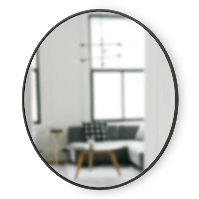 37" Hubba Round Wall Mirror Black - Umbra 3 37" Hubba Round Wall Mirror Black - Umbra - Image 3