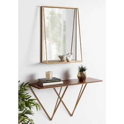 18" X 24" Lintz Functional Wall Mirror Gold - Kate & Laurel All Things Decor 4 18" X 24" Lintz Functional Wall Mirror Gold - Kate & Laurel All Things Decor - Image 4