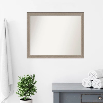 31" X 25" Non-Beveled Curve Wood Bathroom Wall Mirror Gray Wash - Amanti Art 6 31" X 25" Non-Beveled Curve Wood Bathroom Wall Mirror Gray Wash - Amanti Art - Image 6