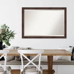 39" X 27" Wildwood Narrow Framed Wall Mirror Brown - Amanti Art -Umbra Home Decor Shop GUEST 2151ff47 576c 4388 b66f 19d09a8e0f4c