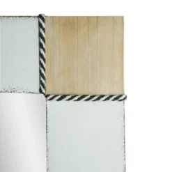 22" X 28" Rustic Wood Framed Wall Mirror With Inlaid Rope Whitewashed - Head West -Umbra Home Decor Shop GUEST 22aba601 c610 43f5 91df 49e83c992c00