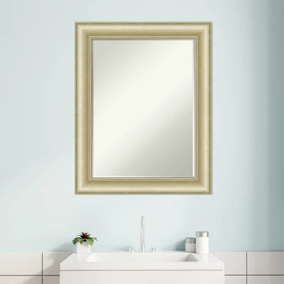 Amanti Art Textured Light Gold Petite Bevel Bathroom Wall Mirror 29 X 23 In. 5 Amanti Art Textured Light Gold Petite Bevel Bathroom Wall Mirror 29 X 23 In. - Image 5