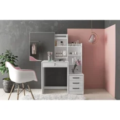 Hannah Vanity With Mirror White - Polifurniture 12 Hannah Vanity With Mirror White - Polifurniture -Umbra Home Decor Shop GUEST 22f3ee0e b3d3 40e0 91f7 bb7ebea5aaaf