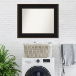 36" X 30" Non-Beveled Mezzanine Wood Bathroom Wall Mirror Espresso Brown - Amanti Art -Umbra Home Decor Shop GUEST 22fbf89b e2ab 46ba 9b2a 5bfbe2e7023a
