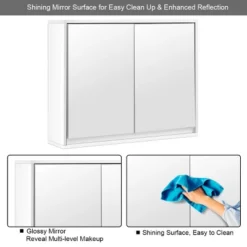 Costway Wall Mounted Bathroom Medicine Cabinet Storage Cabinet Double Mirror Door Organizer Shelf White -Umbra Home Decor Shop GUEST 2310fb1b 430c 440d 8dd5 3edd7f5e6664