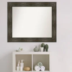 34" X 28" Non-Beveled Rail Rustic Char Bathroom Wall Mirror - Amanti Art -Umbra Home Decor Shop GUEST 23315f08 32ad 43e4 b7ee d36ddb2d4a75