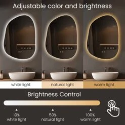 WallBeyond 22"x30" Irregular LED Vanity Mirror Clear