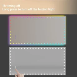 LED Bathroom Mirror RGB Backlight Front Lighted Anti-Fog Dimmable Wall Mounted Vanity Mirror Touch Control Adjustable Brightness 48 X 24inch -Umbra Home Decor Shop GUEST 238fb8f3 748a 4ac9 9ff7 341388589986