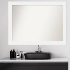 43" X 32" Non-Beveled Corvino Wood Bathroom Wall Mirror White - Amanti Art -Umbra Home Decor Shop GUEST 23a7ac9e 406c 46c5 9568 00f54bd7b988