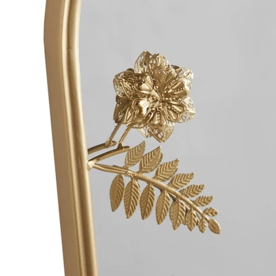 Adaline Arched Metal Floral Wall Mirror Gold - Madison Park 2 Adaline Arched Metal Floral Wall Mirror Gold - Madison Park - Image 2