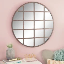 Metal Wall Mirror With Grid Frame Black - CosmoLiving By Cosmopolitan -Umbra Home Decor Shop GUEST 244d0073 bb00 4adc 8e35 db75e890f10d