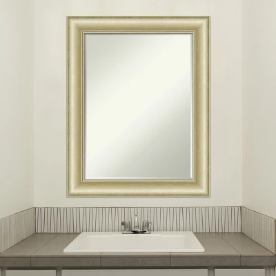 Amanti Art Textured Light Gold Petite Bevel Bathroom Wall Mirror 29 X 23 In. 4 Amanti Art Textured Light Gold Petite Bevel Bathroom Wall Mirror 29 X 23 In. - Image 4