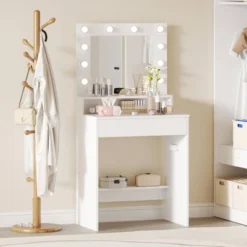 Costway Vanity Desk With Mirror And Lights With 3 Light Modes & Adjustable Brightness White 12 Costway Vanity Desk With Mirror And Lights With 3 Light Modes & Adjustable Brightness White -Umbra Home Decor Shop GUEST 2495f36f 1b96 49f7 9756 bbf8abfc5712