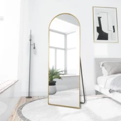 WallBeyond 64"x21" Arched Aluminum Leaner Mirror With Kickstand Gold -Umbra Home Decor Shop GUEST 24e969f2 72bd 4735 b7e0 152a33262c1f