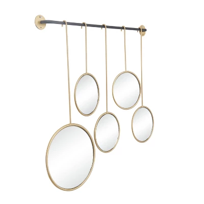 Metal Wall Mirror With Hanging Rod Gold - CosmoLiving By Cosmopolitan 5 Metal Wall Mirror With Hanging Rod Gold - CosmoLiving By Cosmopolitan - Image 5