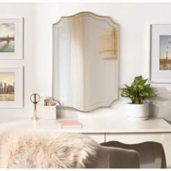 20" X 30" Hollyn Decorative Framed Wall Mirror Gold - Kate & Laurel All Things Decor -Umbra Home Decor Shop GUEST 2613a98a 143d 488a 8be7 02cb37882bed