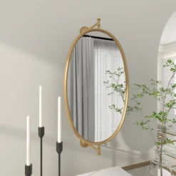 Industrial Wood Oval Shaped Wall Mirror - Olivia & May -Umbra Home Decor Shop GUEST 264ba574 642e 4a30 8db0 4f3ce16b1408