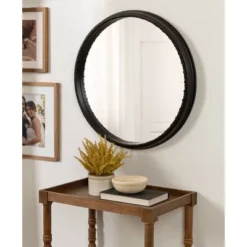 24" X 24" Astele Round Framed Mirror Black - Kate & Laurel All Things Decor -Umbra Home Decor Shop GUEST 2697e287 053a 4464 9832 02e827768779