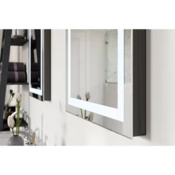 24"x30" Frameless Dimmable LED Wall Mirror With Anti Fog Glass - Tosca