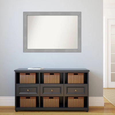 40" X 28" Non-Beveled Vista Brushed Nickel Bathroom Wall Mirror - Amanti Art 4 40" X 28" Non-Beveled Vista Brushed Nickel Bathroom Wall Mirror - Amanti Art - Image 4