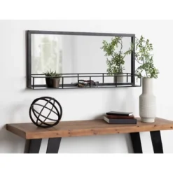 40" X 18" Jackson Metal Frame Mirror With Shelf Black - Kate & Laurel All Things Decor -Umbra Home Decor Shop GUEST 27c6a667 1753 446d 9fed 36aca04a9816