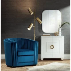 Possini Euro Design Bailey Rounded Corner Rectangular Vanity Wall Mirror Modern Beveled Brushed Gold Frame 27" Wide For Bathroom Bedroom Home Office -Umbra Home Decor Shop GUEST 27ddb410 ce6e 4028 b189 e96902bc6090