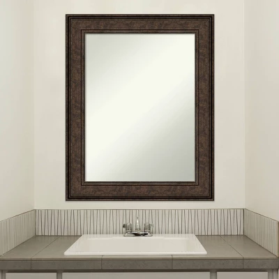 24" X 30" Non-Beveled Ridge Bronze Bathroom Wall Mirror - Amanti Art 8 24" X 30" Non-Beveled Ridge Bronze Bathroom Wall Mirror - Amanti Art - Image 8