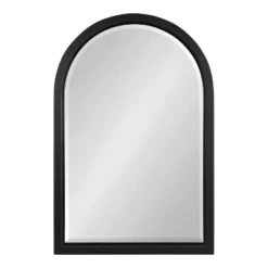 20" X 30" Hogan Wood Framed Arch Decorative Wall Mirror Black - Kate & Laurel All Things Decor