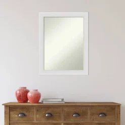 22" X 28" Non-Beveled Flair Narrow Bathroom Wall Mirror Soft White - Amanti Art -Umbra Home Decor Shop GUEST 293c95ed fbf1 44fb 9c15 8c582eab9898