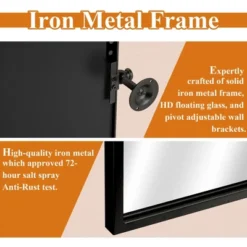 Zoe 24" X 32" Metal Rectangular Mirror Surrounded Rounded Corner Pivot Mirror- The Pop Home -Umbra Home Decor Shop GUEST 29a3538d 99dd 4b29 93ed 808e2d3e9a51