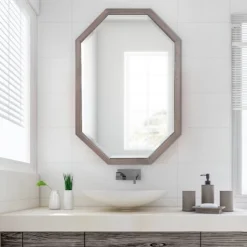 24" X 36" Hogan Framed Octagon Decorative Wall Mirror Gray - Kate & Laurel All Things Decor -Umbra Home Decor Shop GUEST 29c9bc1b f215 4ce8 9e6d 182be2bbce03