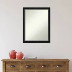 21" X 27" Non-Beveled Eva Narrow Bathroom Wall Mirror Black - Amanti Art -Umbra Home Decor Shop GUEST 29d4f1e7 591d 41d3 9995 9271d3046521