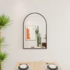 Alani Contemporary 36*24 Arched Wall Mirror,Arch-shaped Wall Mirror With Aluminum Alloy Frame- The Pop Home