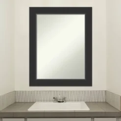 23" X 29" Non-Beveled Corvino Wood Bathroom Wall Mirror Black - Amanti Art -Umbra Home Decor Shop GUEST 2adc91bf 3245 41e7 af23 142a4818d878