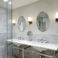 ANDY STAR Modern Decorative 24 X 36 Inch Oval Glass Surrounded Wall Hanging Bathroom Vanity Mirror With Stainless Steel Metal Frame, Brushed Nickel -Umbra Home Decor Shop GUEST 2ade53cf 25c0 4dee 9cd2 791c53a54c5f