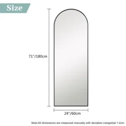 Saadiya 71" X 24" Arched Full Length Mirror Metal Framed Arched Floor Mirror With Stand, Leaning Hanging - The Pop Home -Umbra Home Decor Shop GUEST 2b6e36aa fe5e 48b1 98ce 7dbb39fb0e9e